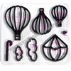 8 Pcs Black Hot Air Balloon, Clouds, Parachute Fondant Silhouette Cutter