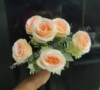FB4 Big Peach Rose Bunch 6Pcs Set