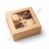 Eco-Friendly Kraft Cup Cake Box - 4 Cavity (Pack of 2)