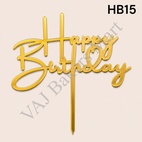 HB15 Acrylic Happy Birthday Topper