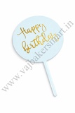 Coloured Acrylic Happy Birthday Topper (Blue)