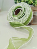 PR3 Pearl Organza Ribbon 1M - Lite Green