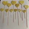 Paper Glitter Gold Heart Topper