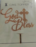 DT1 Acrylic God Bless You Cake Topper