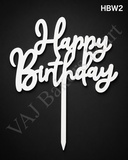 HBW2 White Happy Birthday Topper
