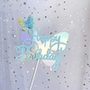 BTS3 Blue Glitter HBD Topper with 3 Butterflies