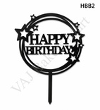 HBB2 Black Happy Birthday Topper