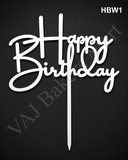 HBW1 White Happy Birthday Topper