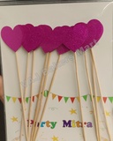 Glitter Pink Heart Topper Big