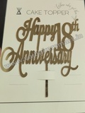 HA18 Acrylic Happy Anniversary Topper