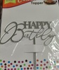 HBS3 Silver Acrylic Happy Birthday Topper