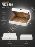 White Corrugated Pizza Box 9" x 9" x 1.5"