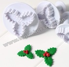 Three Leaf Holly Plunger Cutter (Pack of 2)