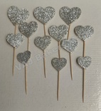 Paper Glitter Silver Heart Topper
