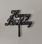 HBB3 Black Happy Birthday Topper