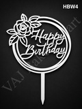 HBW4 White Happy Birthday Topper