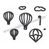 8 Pcs Black Hot Air Balloon, Clouds, Parachute Fondant Silhouette Cutter