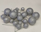 Silver Glitter Faux Balls