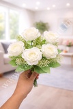 RB17 White Rose Bunch 6R