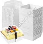 White Square Direct Baking Liner with Lid 250gms (Pack of 5)