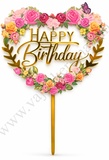 DHB4 Designer Acrylic Happy Birthday Topper