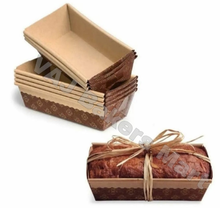 Brown Direct Rectangle Loaf Plum Cake Baking Liner 250gms (Pack of 5)