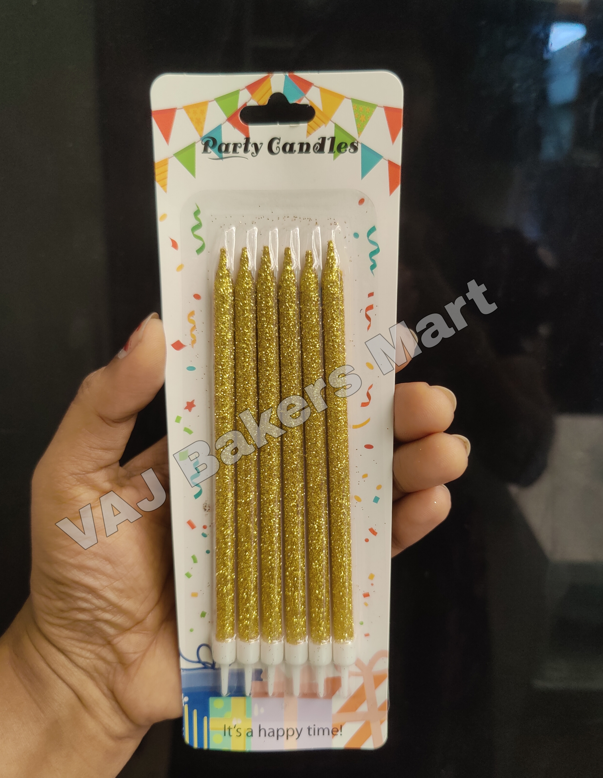 Gold Glitter Candles