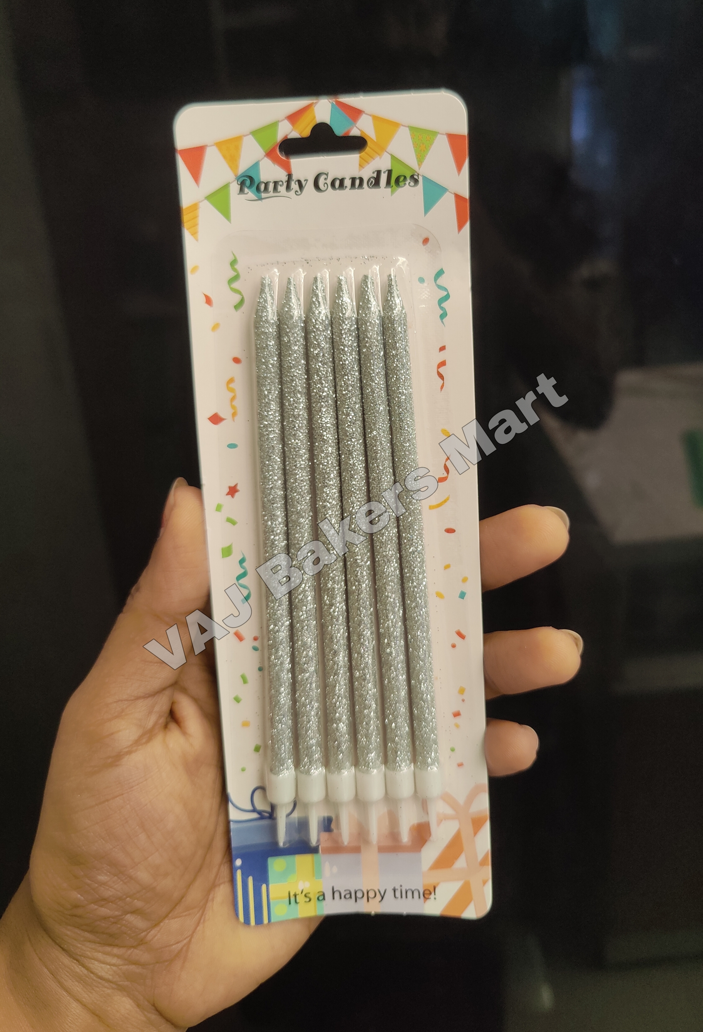 Silver Glitter Candles