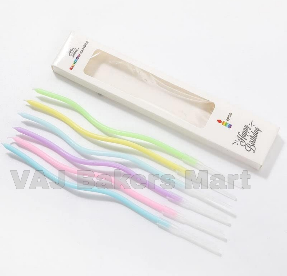 Pastel Shades Multi-Colour Zigzag Candles