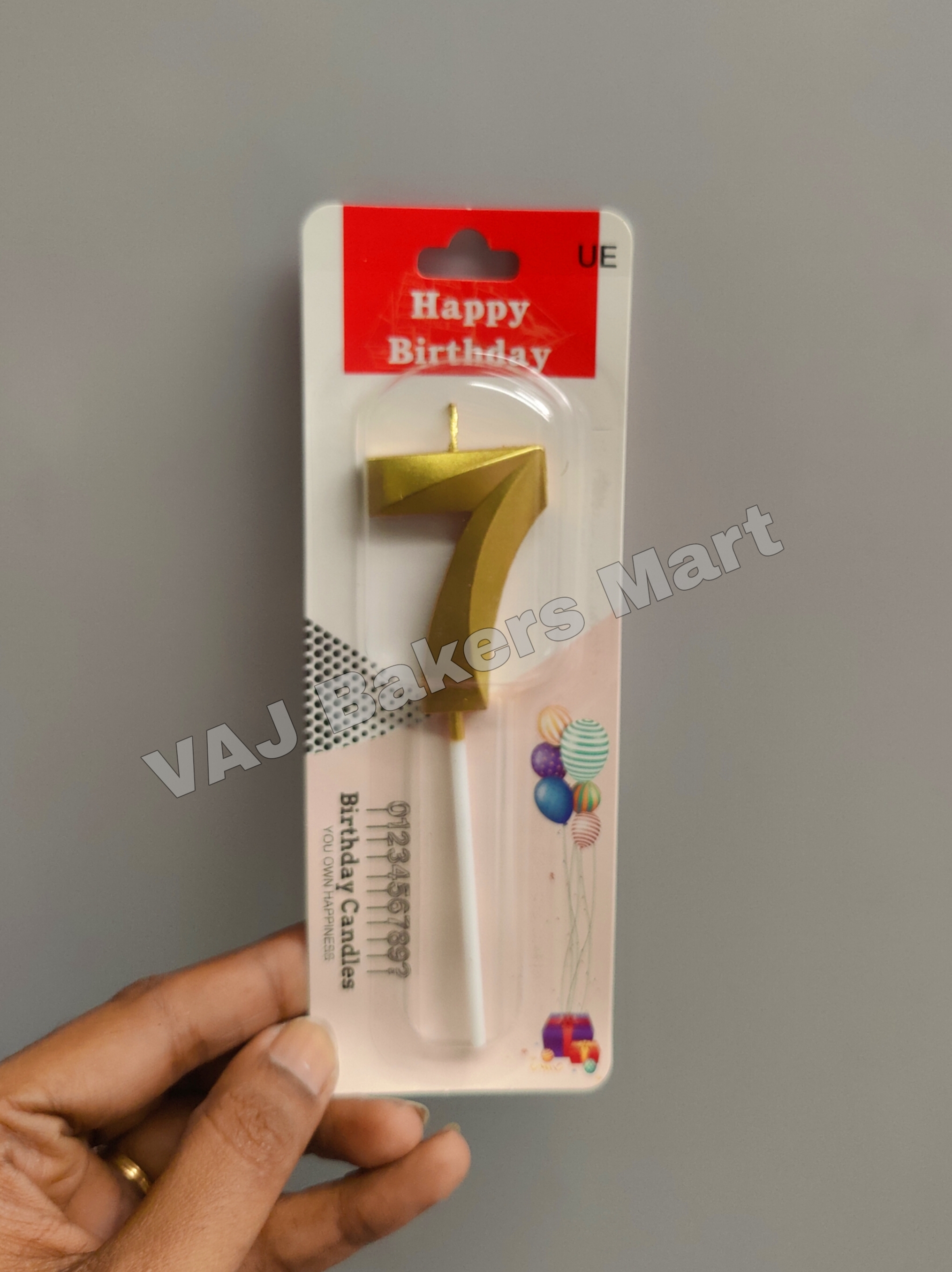 Imported Numerical Candle No.7 with Stick