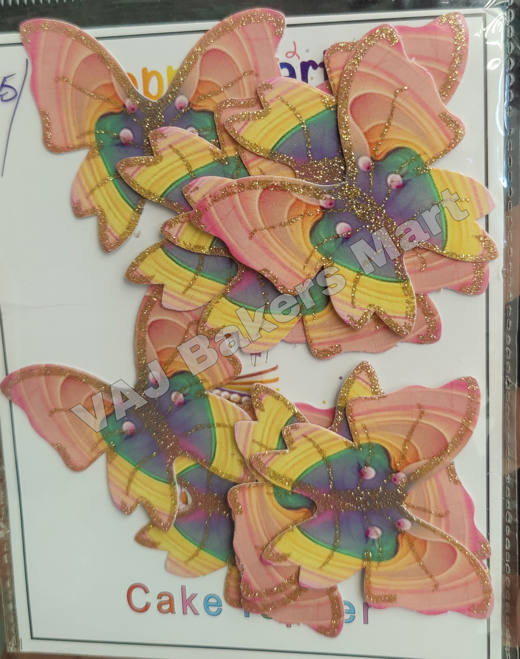 BTG32 Glittery Wings Butterfly Topper