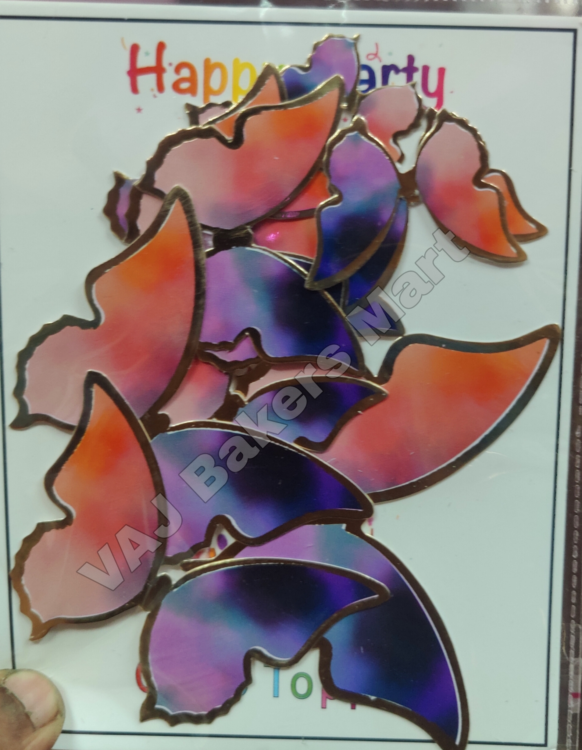 BTGL40 Gold Border Butterfly Toppers