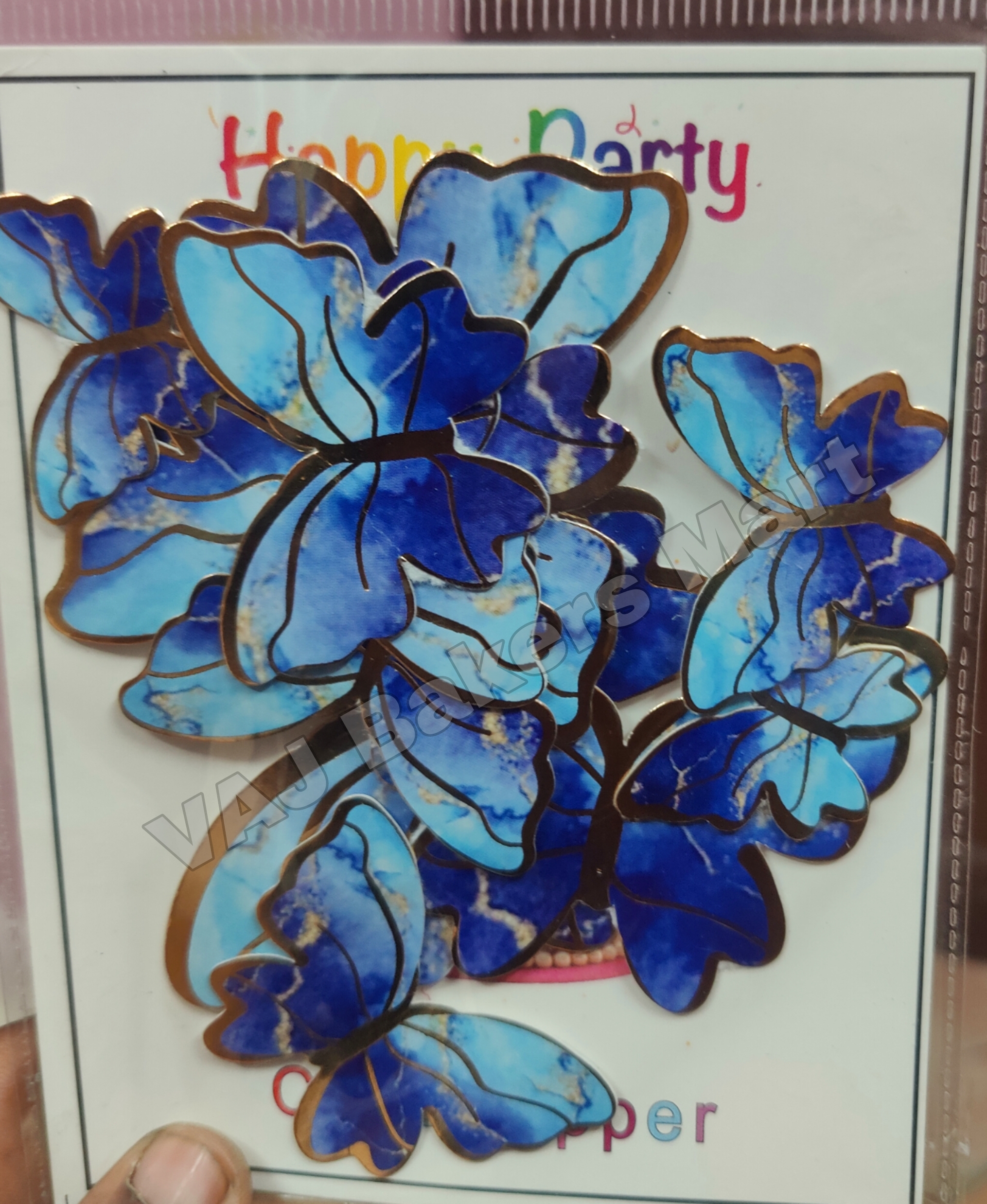 BTGL44 Gold Border Butterfly Toppers