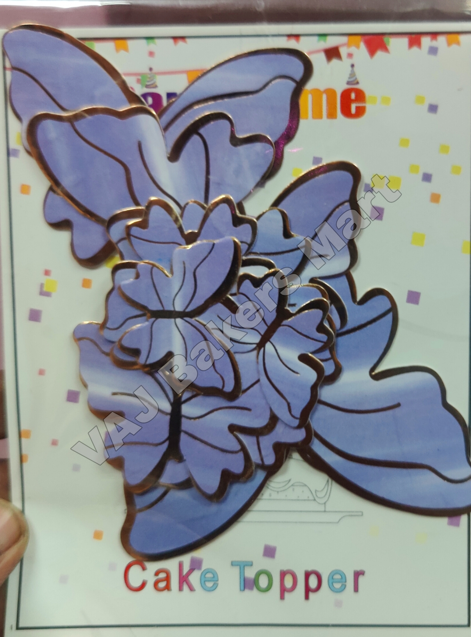 BTGL45 Gold Border Butterfly Toppers