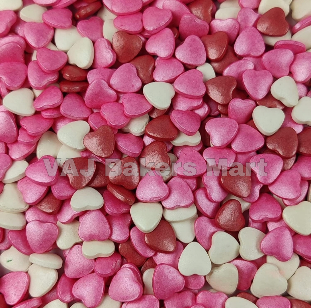 Heart Sprinkles (Red, Pink & White - Mixed) 50gms