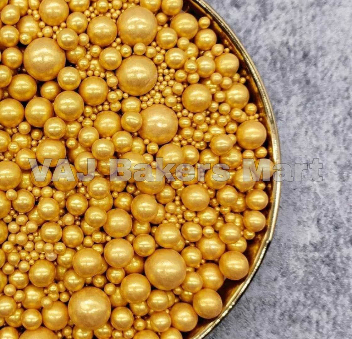 Gold Sugar Balls (Mixed Size)