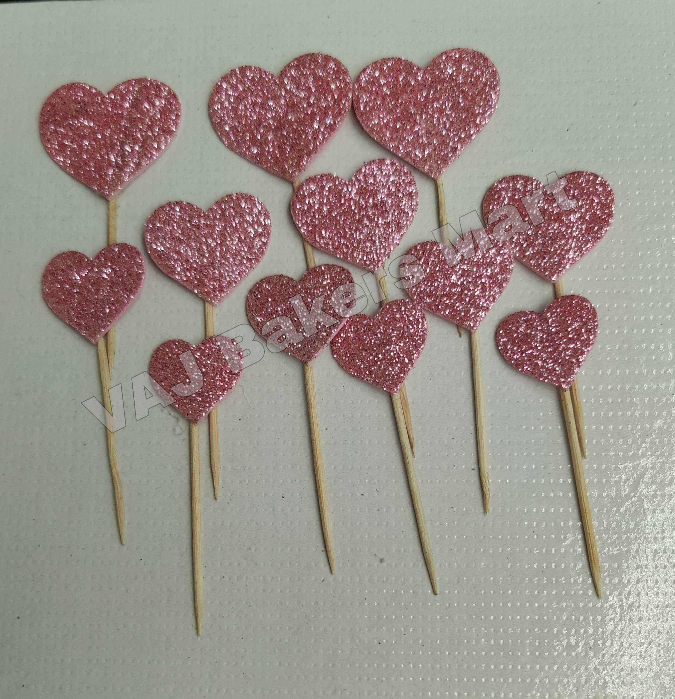 Paper Glitter Baby Pink Heart Topper