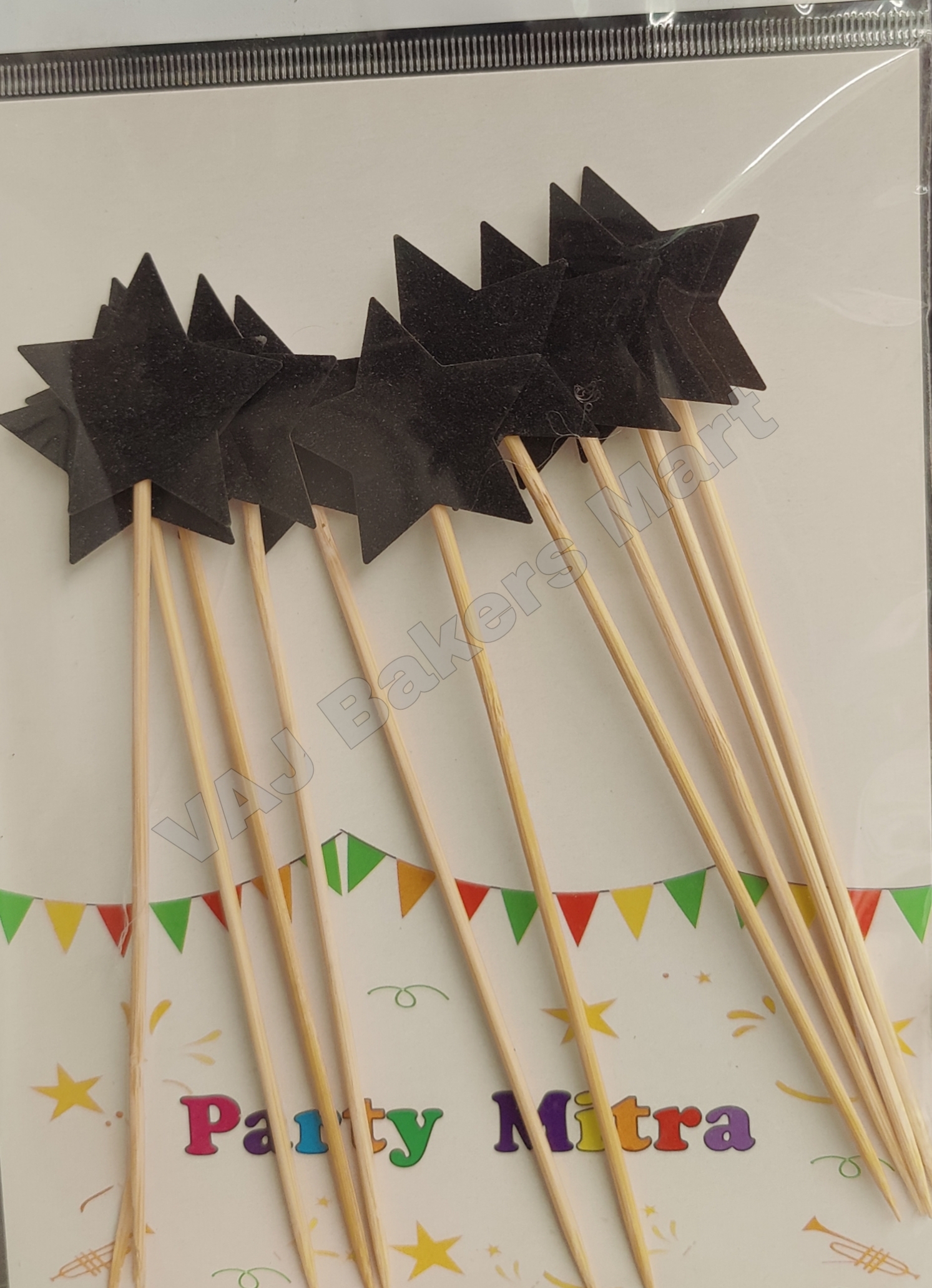 Glitter Black Star Topper Big