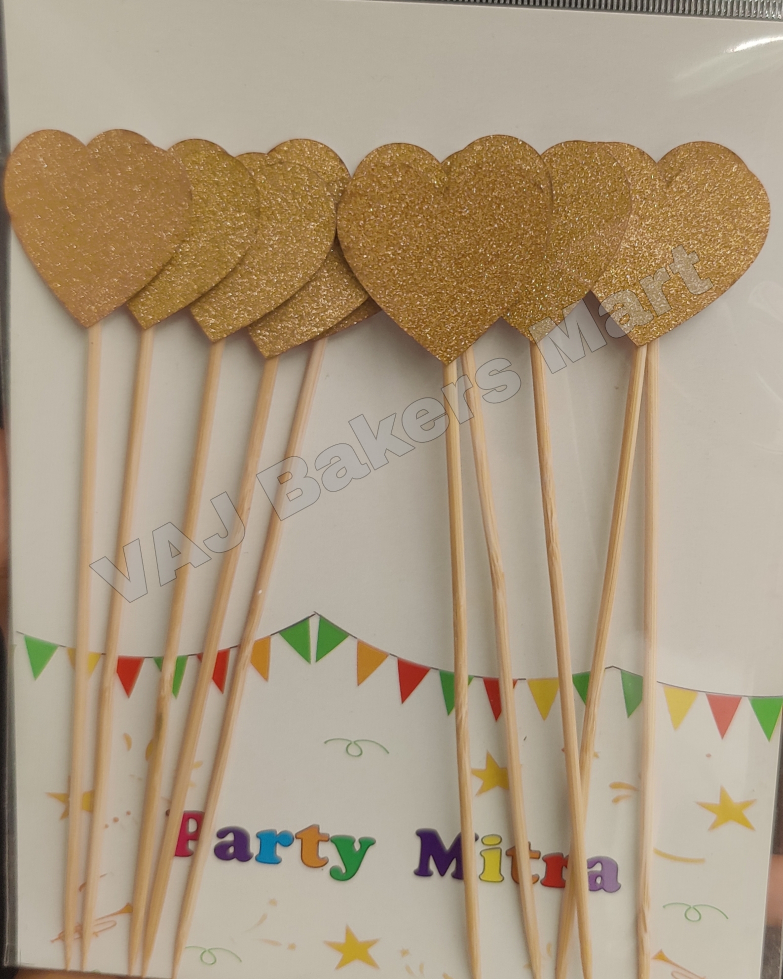 Glitter Gold Heart Topper Big