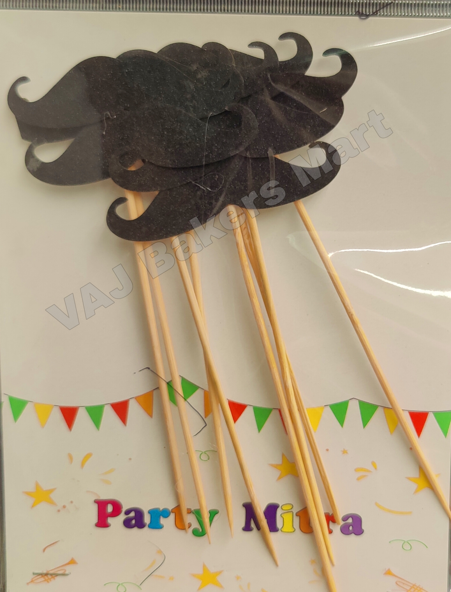 Moustache Cake Topper Pack of 5