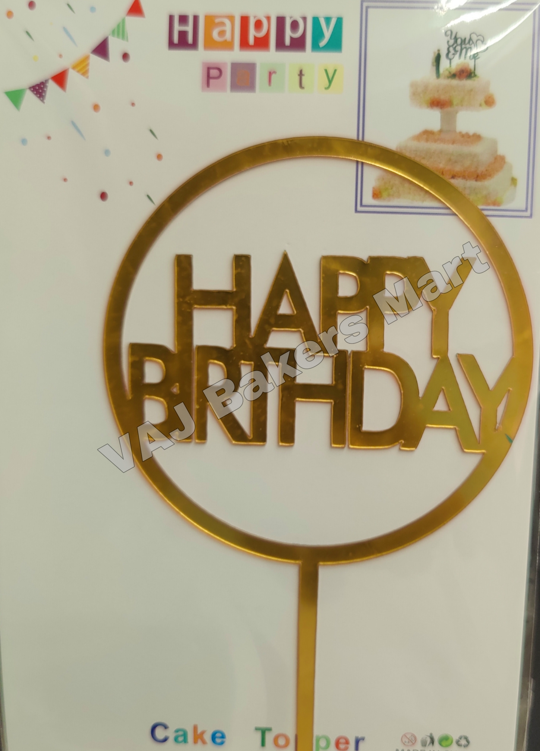 HB26 Acrylic Happy Birthday Topper