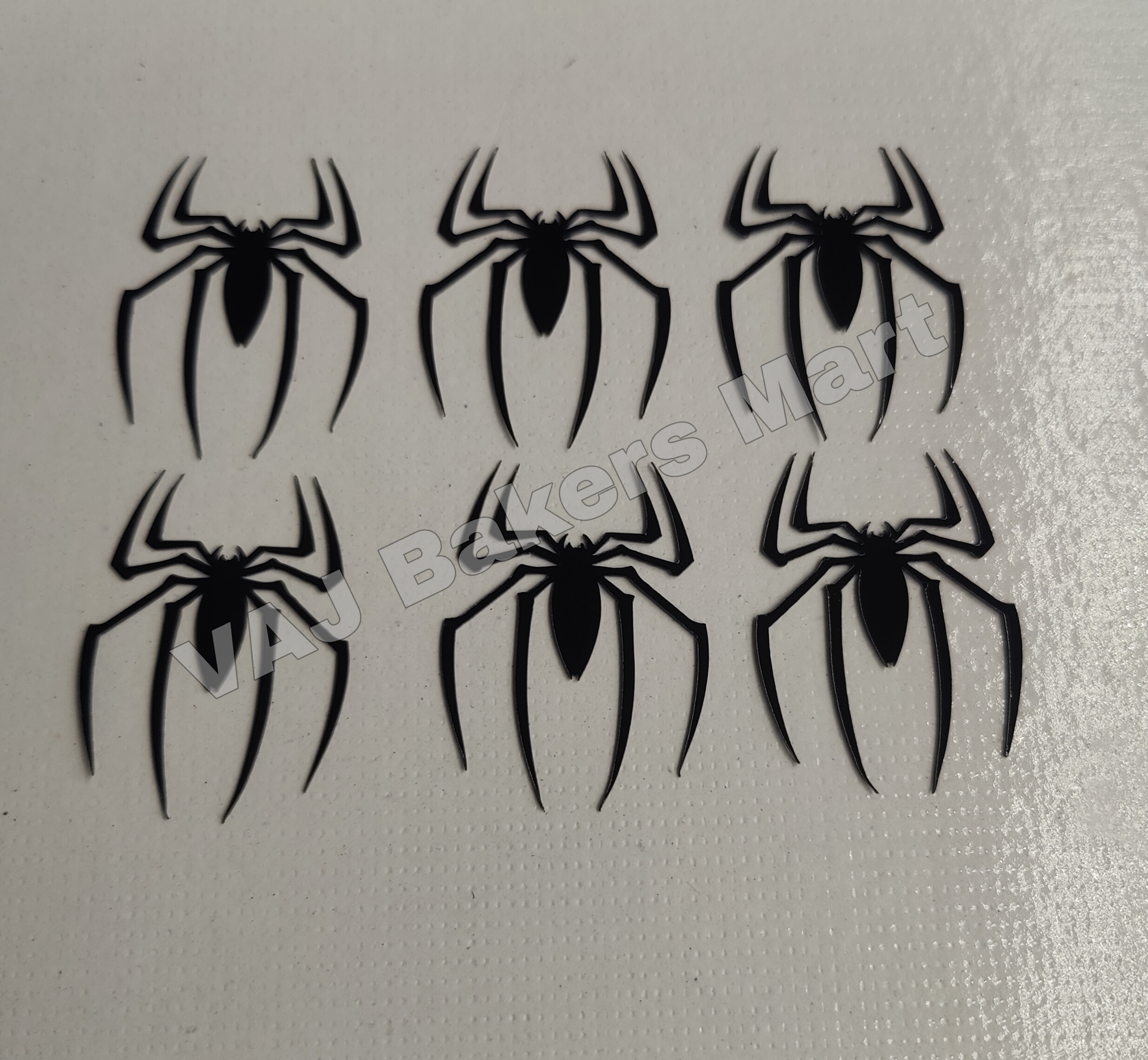 Acrylic Black Spider Cutouts (Pack of 6)