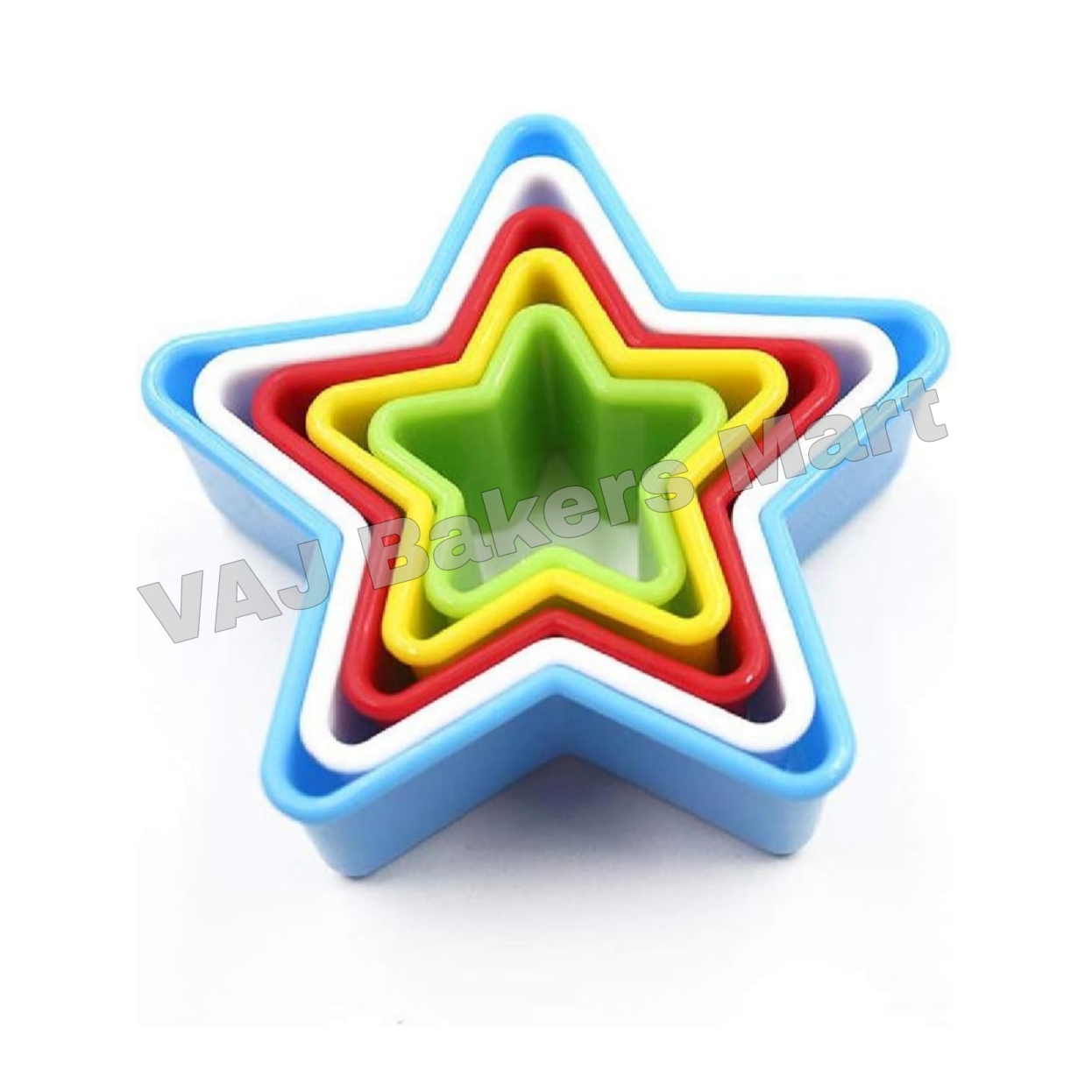 Colourful Star Shape Cookie/Biscuit/Fondant/Cake Cutter - 5pcs