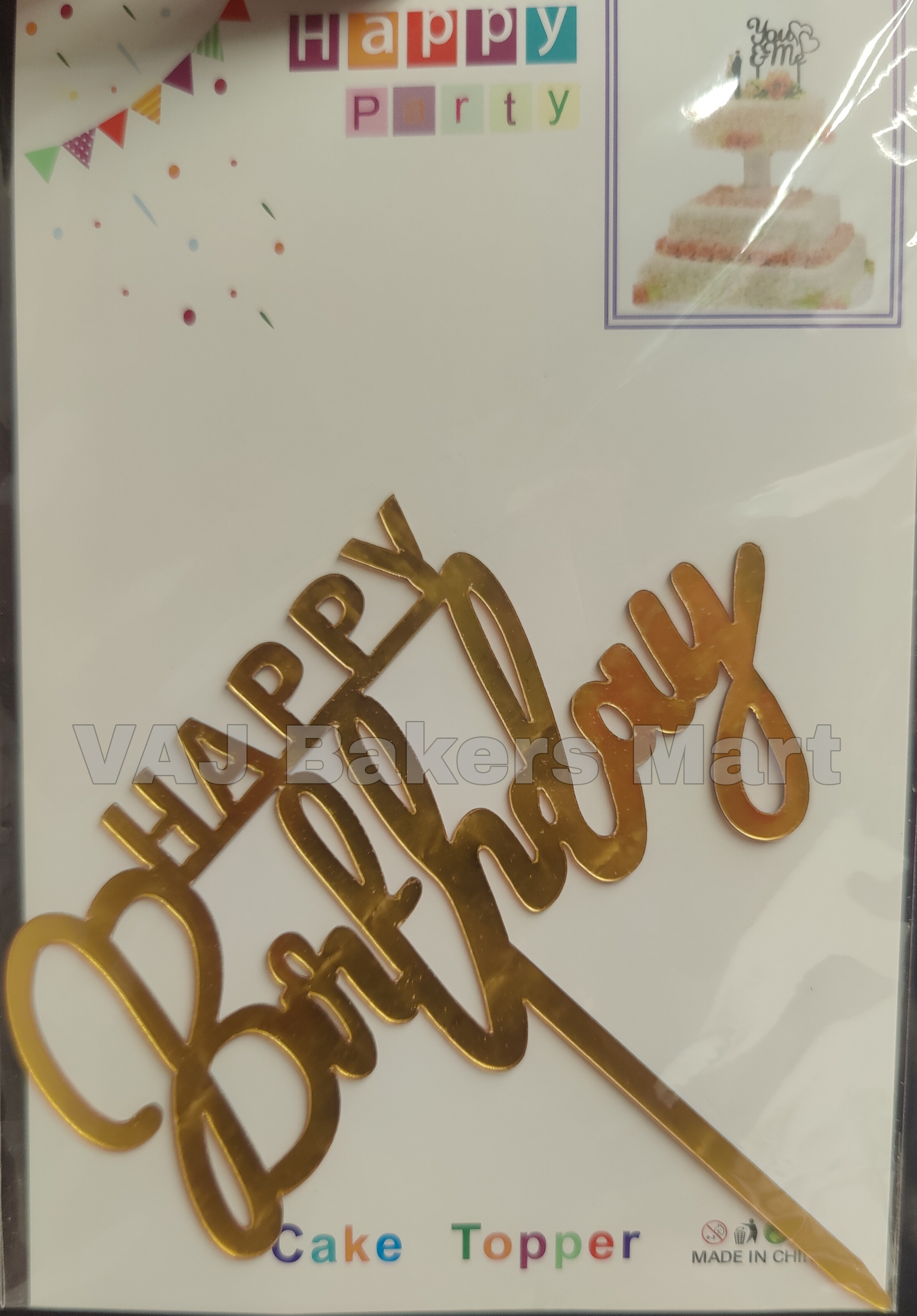 HB19 Acrylic Happy Birthday Topper