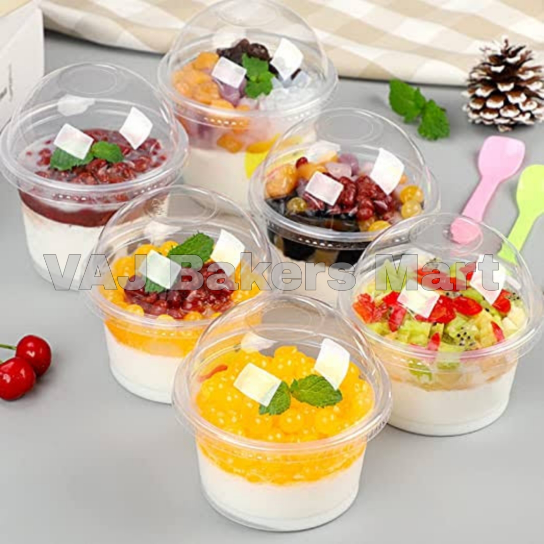 150ml PVC Mousse Cup With Lid 5pcs