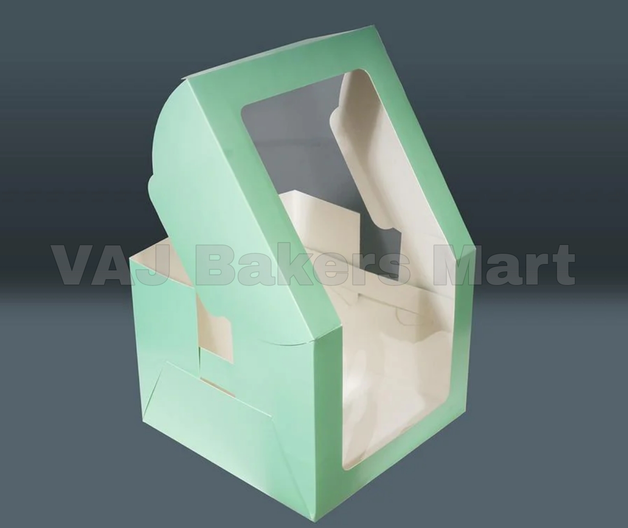 10" x 10" x 8" Tall Cake Window Box Mint