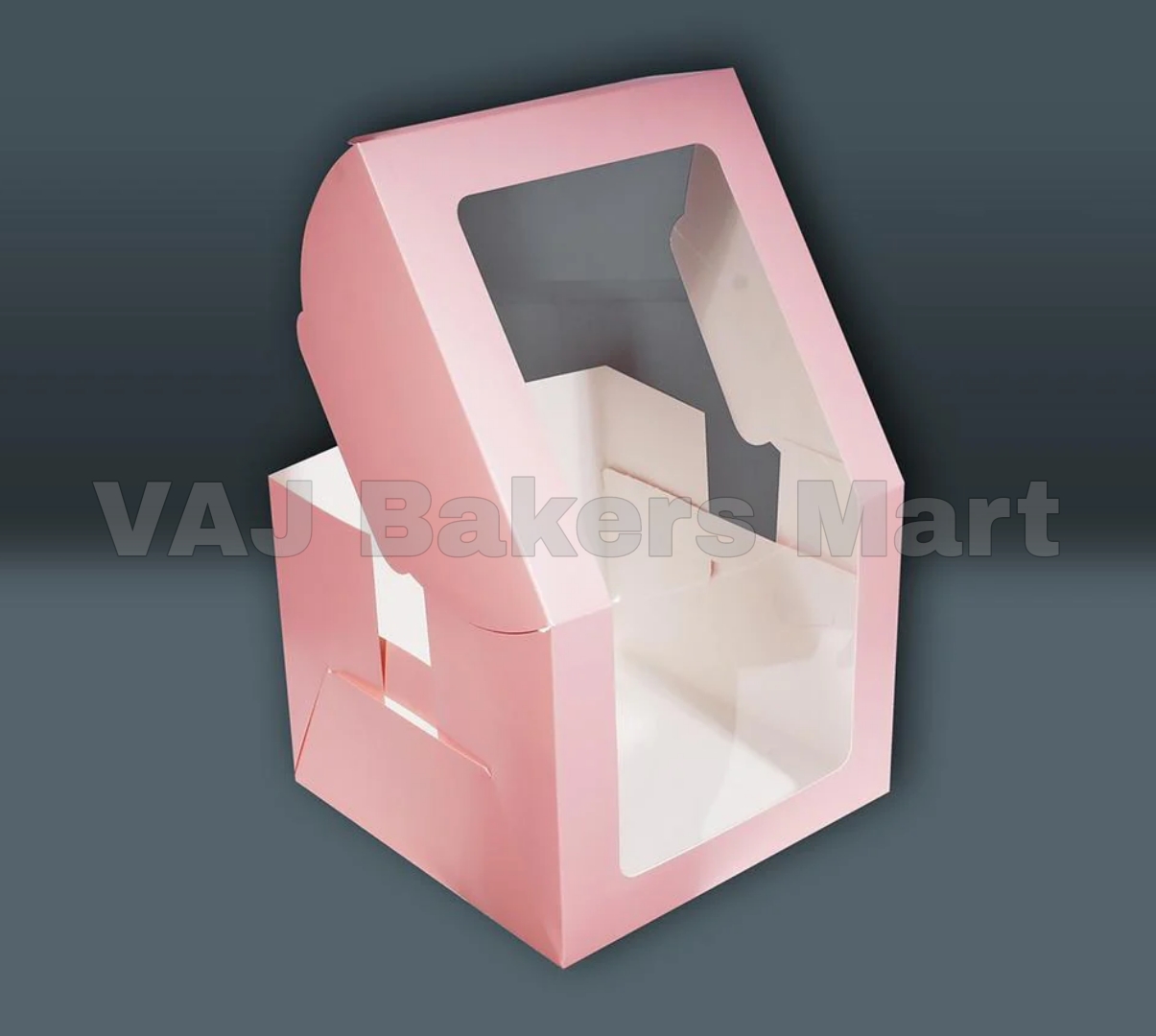 10" x 10" x 8" Tall Cake Window Box Peach