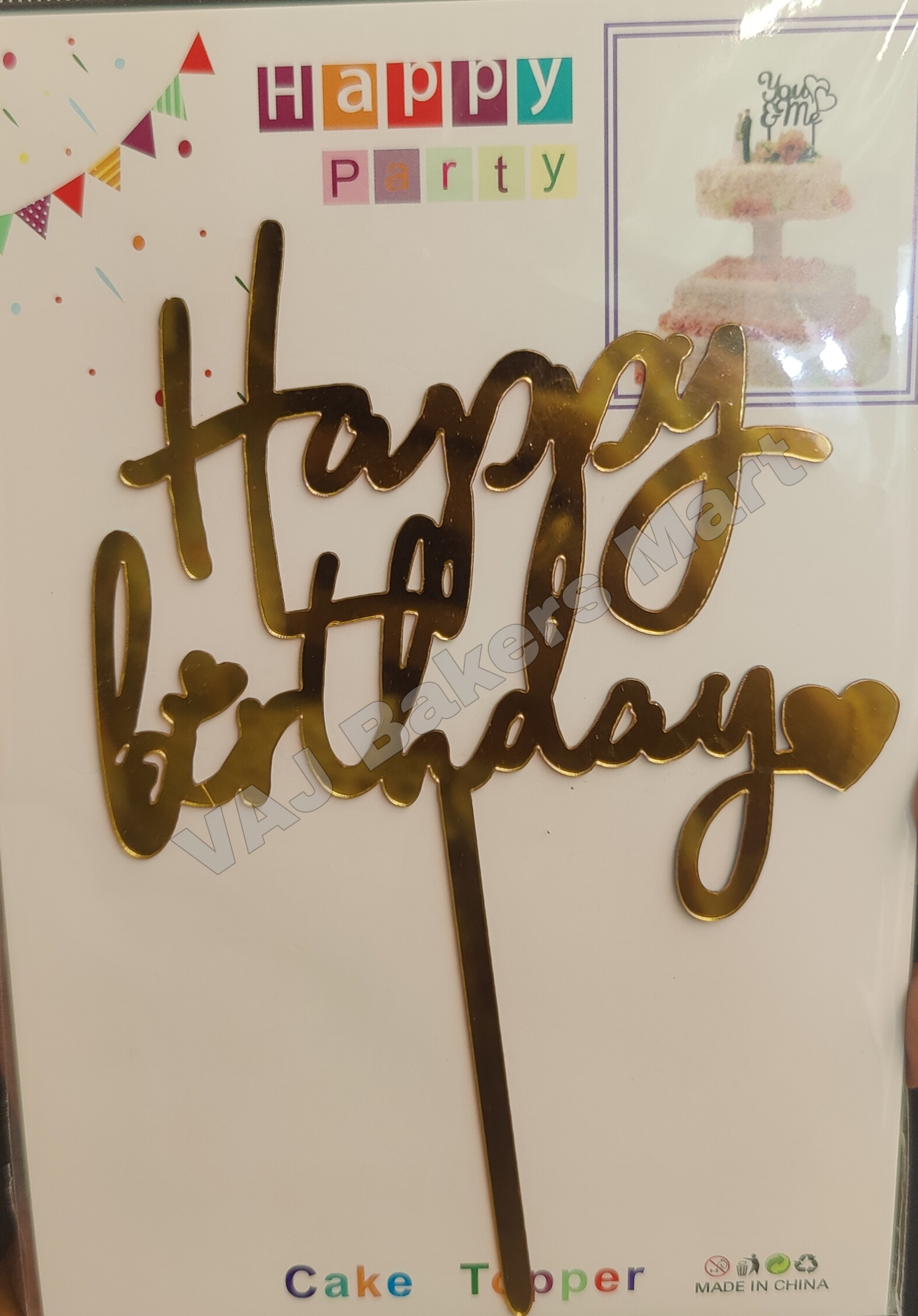 HB21 Acrylic Happy Birthday Topper
