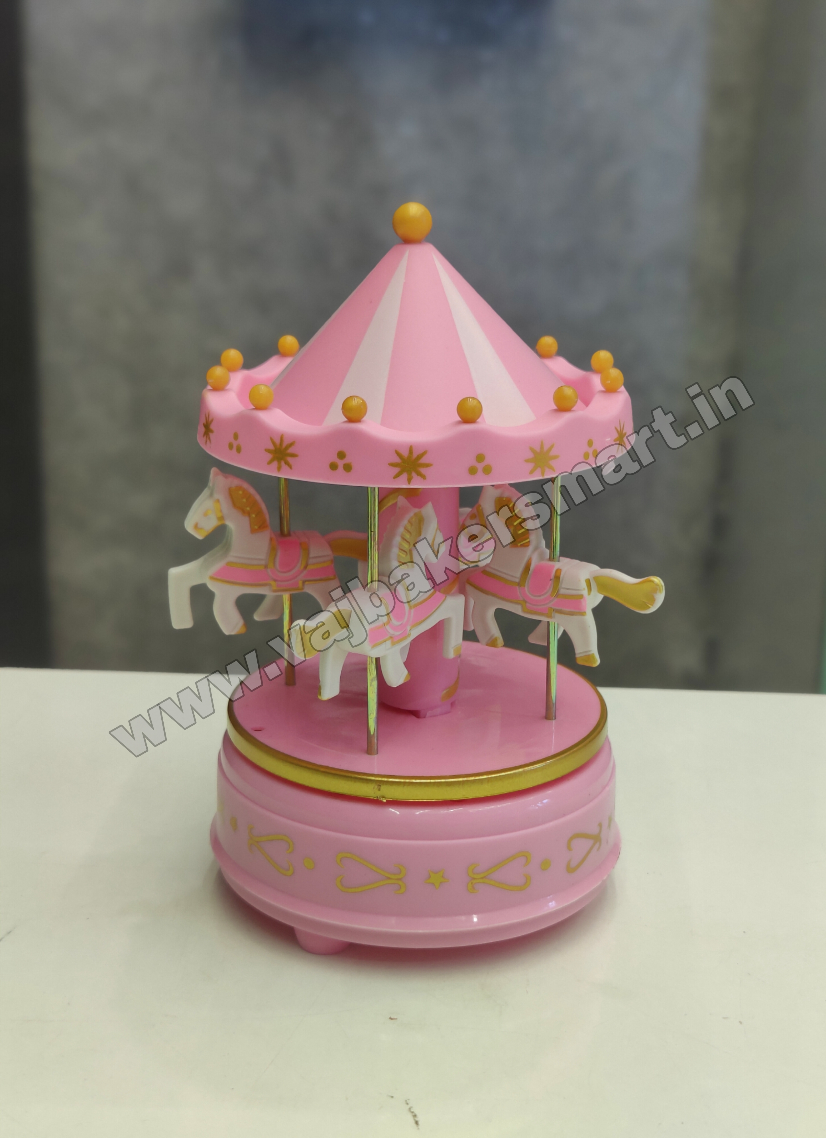 Beautiful Rotating Carousel with Music (Pink)