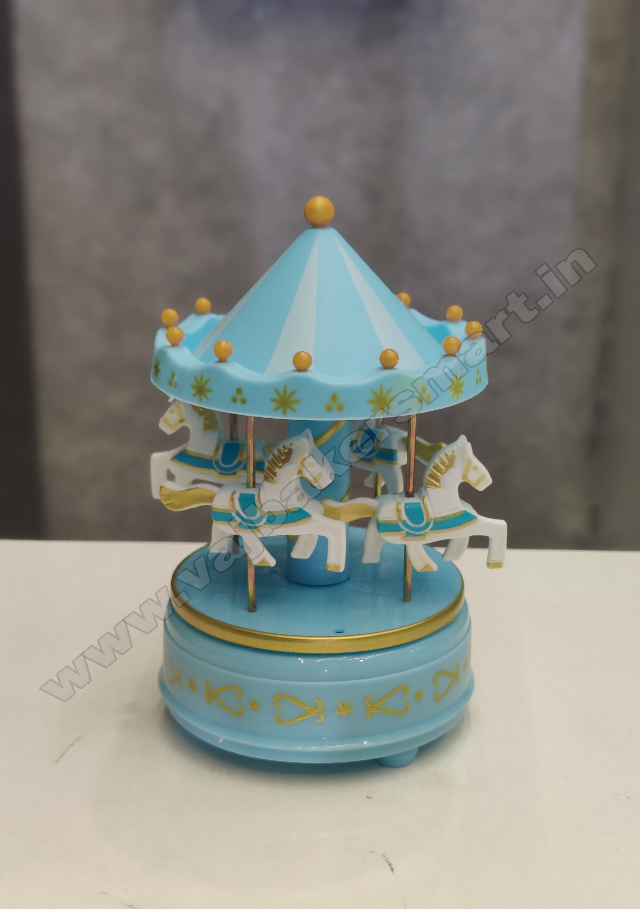 Beautiful Rotating Carousel with Music (Blue)